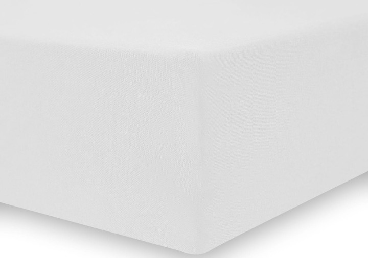 DecoKing prześcieradło jersey białe z gumką 180x200