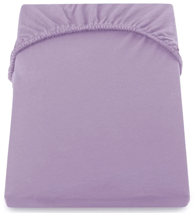 DecoKing prześcieradło jersey fioletowe z gumką 180x200