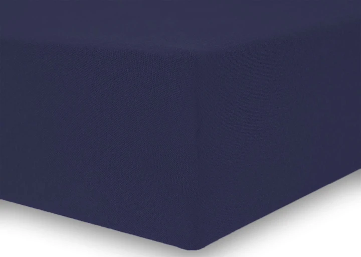 DecoKing prześcieradło jersey granatowe z gumką 200x220