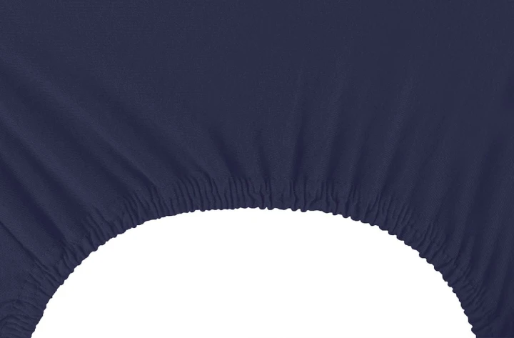 DecoKing prześcieradło jersey granatowe z gumką 200x220