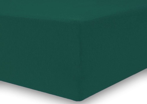 DecoKing prześcieradło jersey zieleń butelkowa z gumką 200x220