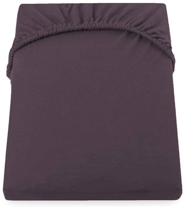 DecoKing prześcieradło jersey kolor czekoladowy z gumką 80-90x200