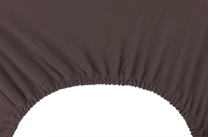 DecoKing prześcieradło jersey kolor czekoladowy z gumką 80-90x200