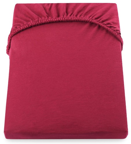 DecoKing prześcieradło purpurowe jersey z gumką 80-90x200