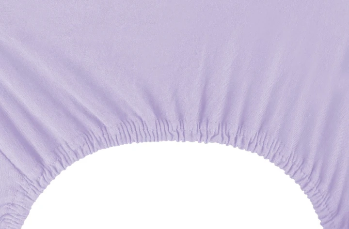 DecoKing prześcieradło jersey liliowe z gumką 80-90x200