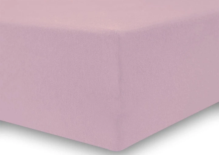 DecoKing prześcieradło jersey liliowe z gumką 80-90x200