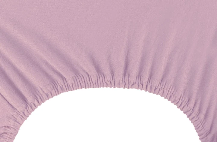 DecoKing prześcieradło jersey liliowe z gumką 80-90x200