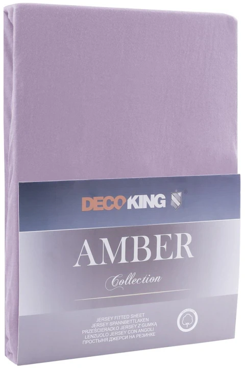 DecoKing prześcieradło jersey lawenda-fiolet z gumką 80-90x200