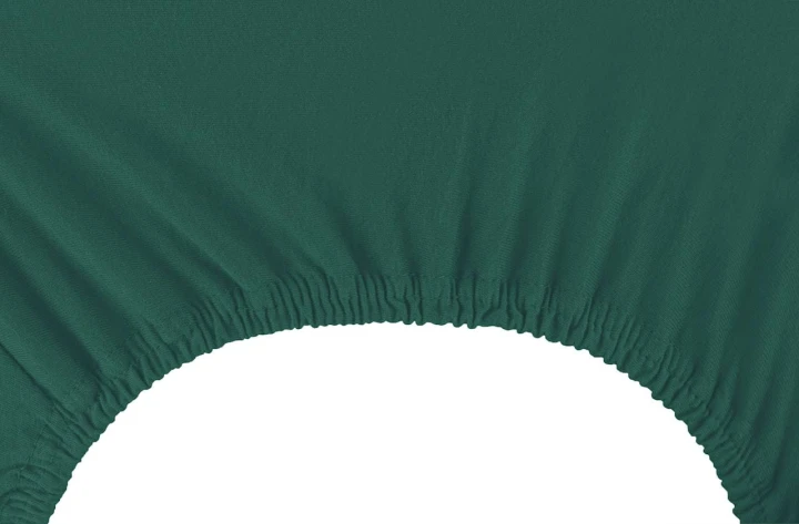 DecoKing prześcieradło zieleń butelkowa jersey z gumką 80-90x200
