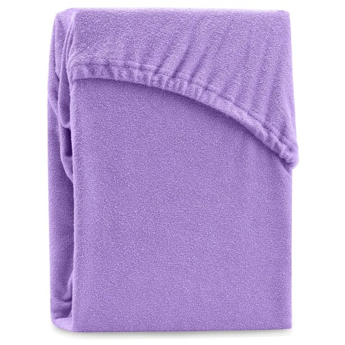 AmeliaHome prześcieradło frotte z gumką fioletowe 80x200 cm.