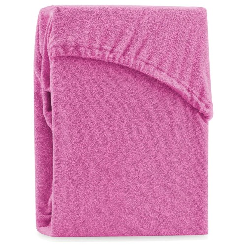 AmeliaHome prześcieradło frotte fuksja z gumką 80x200 cm.
