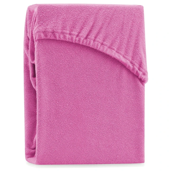 AmeliaHome prześcieradło frotte fuksja z gumką 80x200 cm.