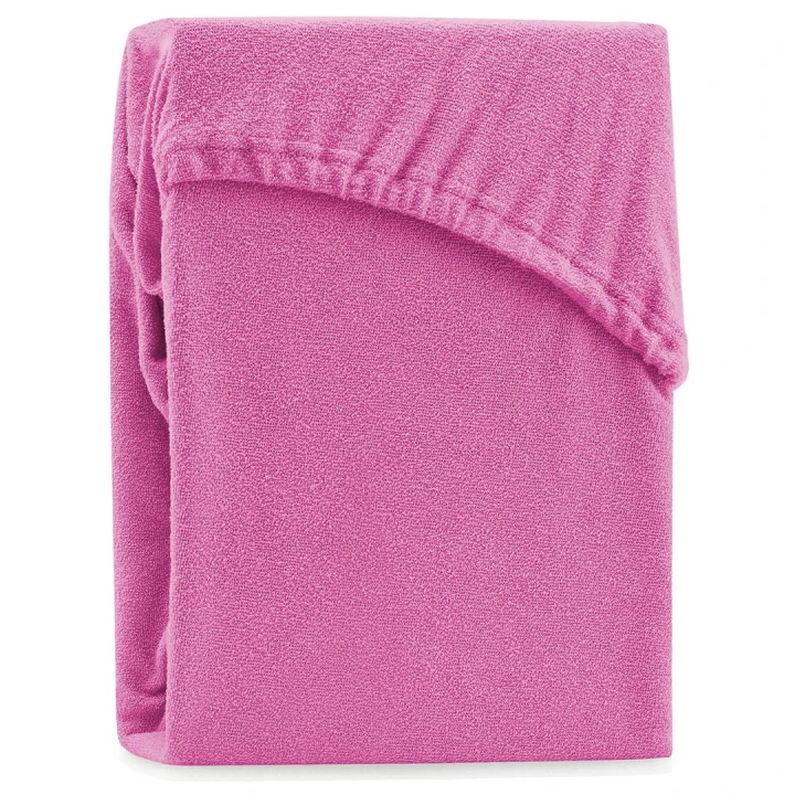AmeliaHome prześcieradło frotte fuksja z gumką 80x200 cm.