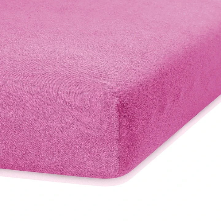 AmeliaHome prześcieradło frotte fuksja z gumką 80x200 cm.
