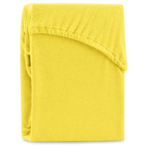 AmeliaHome prześcieradło frotte żółte z gumką 200x220 cm.