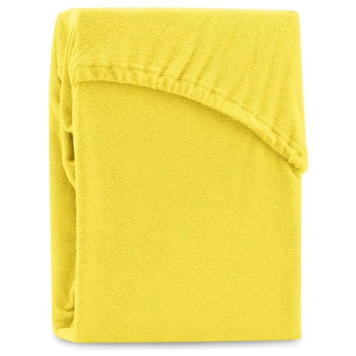 AmeliaHome prześcieradło frotte żółte z gumką 200x220 cm.