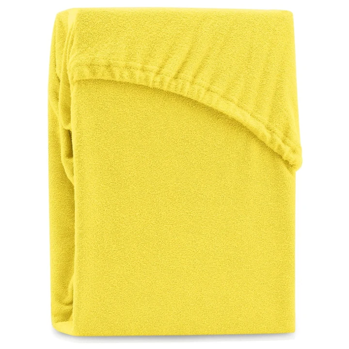 AmeliaHome prześcieradło frotte żółte z gumką 200x220 cm.