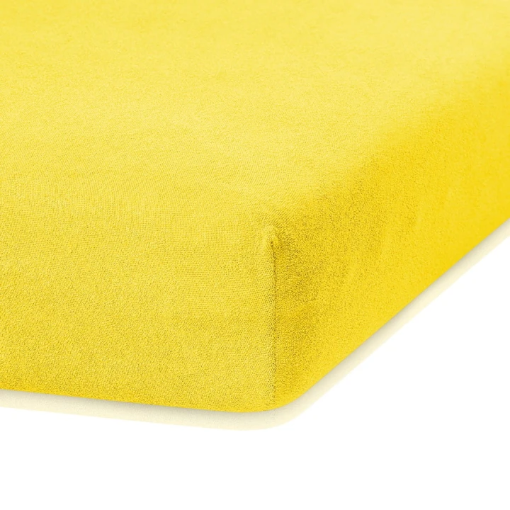 AmeliaHome prześcieradło frotte żółte z gumką 200x220 cm.