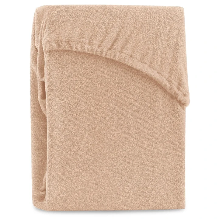 AmeliaHome prześcieradło frotte beżowe z gumką 200x220 cm.