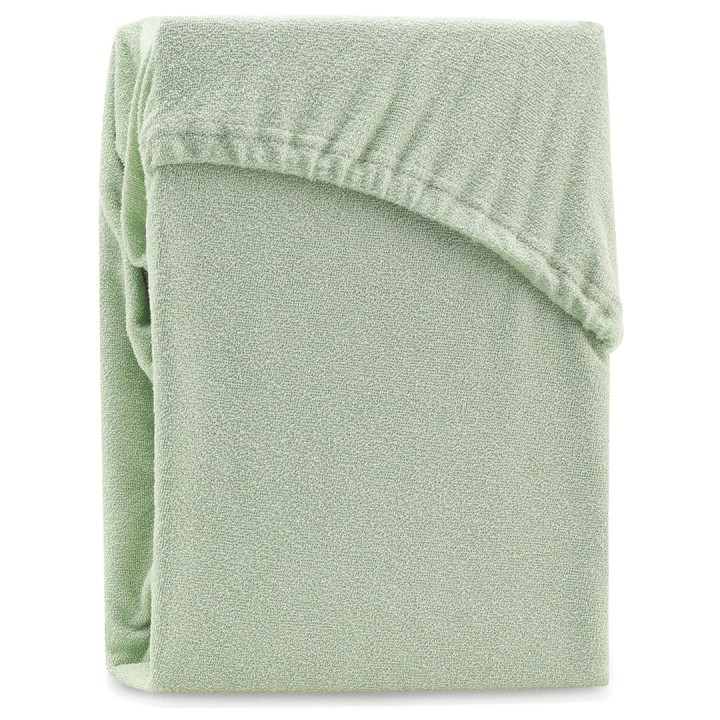 AmeliaHome prześcieradło frotte oliwkowe z gumką 200x220 cm.
