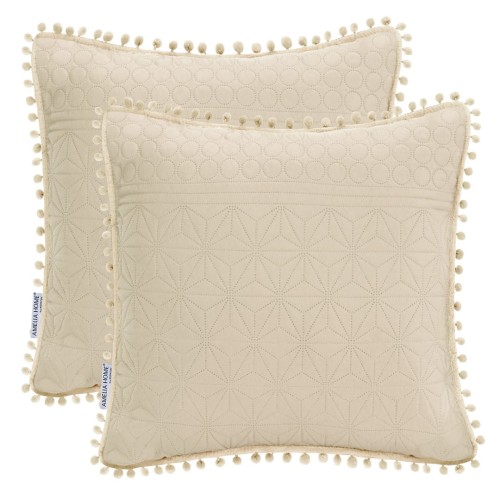 AmeliaHome poszewka dekoracyjna MEADORE beżowa 2szt. 45x45
