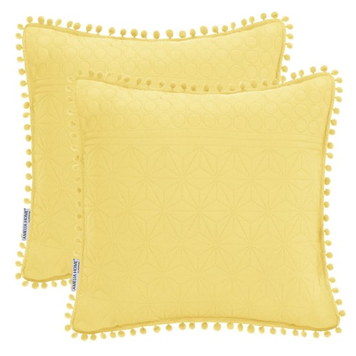 AmeliaHome poszewka dekoracyjna MEADORE żółta 2szt. 45x45