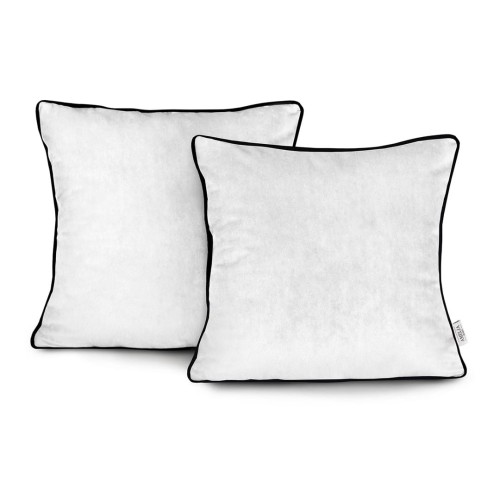 AmeliaHome poszewka dekoracyjna VELVET PIPING biała 2szt. 45X45 cm.