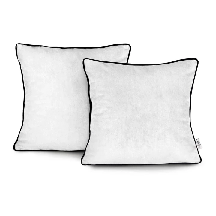 AmeliaHome poszewka dekoracyjna VELVET PIPING biała 2szt. 45X45 cm.