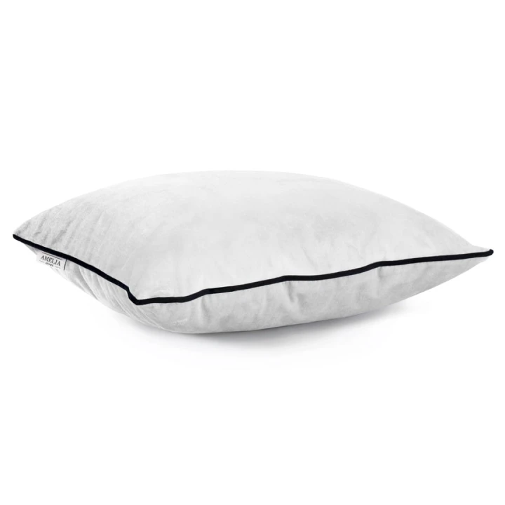AmeliaHome poszewka dekoracyjna VELVET PIPING biała 2szt. 45X45 cm.