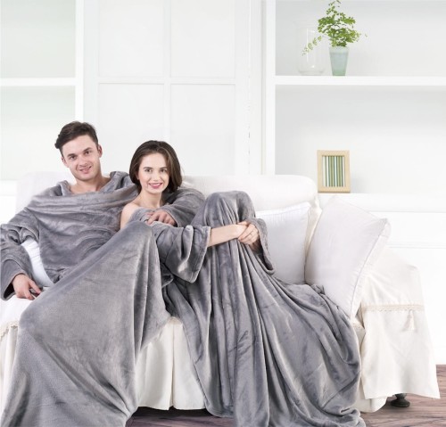 DecoKing koc z rękawami kolor szary LAZY rozmiar 170x200