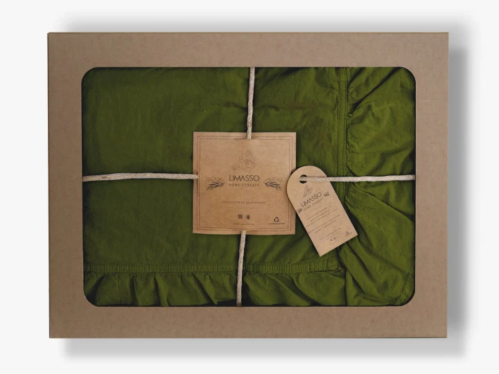 Pościel bawełniana OLIVE 160x200 STONEWASHED