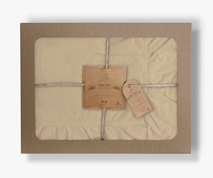 Pościel bawełniana AKDENIZ CREAM 160x200 STONEWASHED