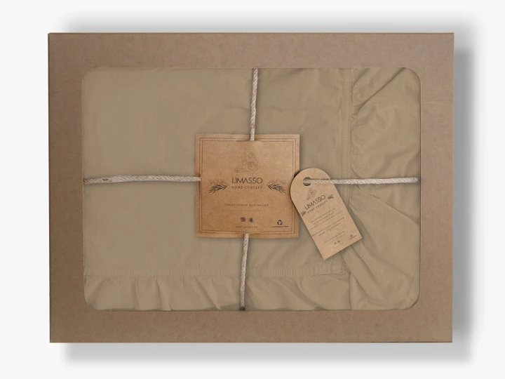 Pościel bawełniana AKDENIZ BEIGE 160x200 STONEWASHED