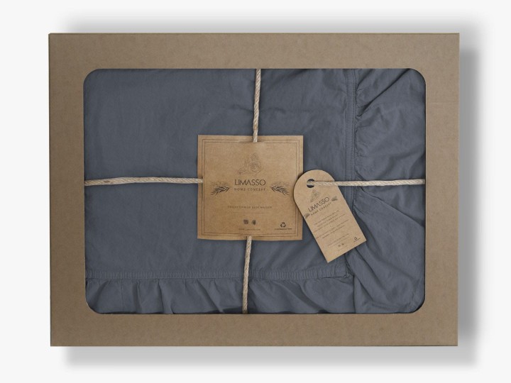 Pościel bawełniana NATURAL GREY 160x200 STONEWASHED