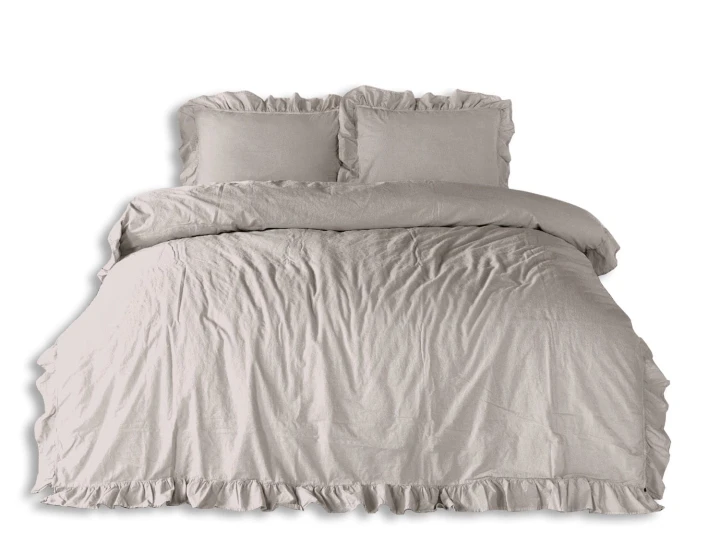 Pościel bawełniana NATURAL CREAM 160x200 STONEWASHED