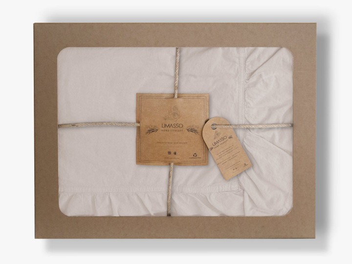 Pościel bawełniana NATURAL CREAM 160x200 STONEWASHED