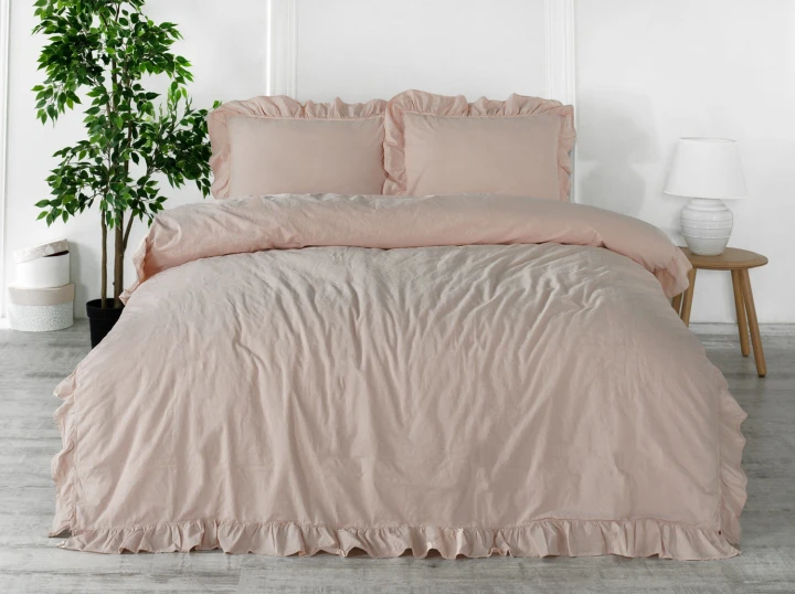 Pościel bawełniana CAMELLO ROSES 160x200 STONEWASHED