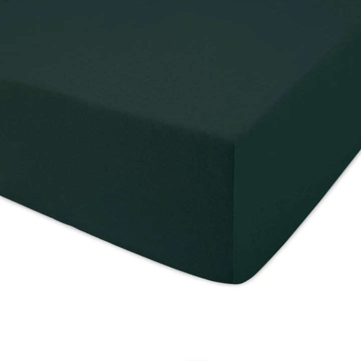 Prześcieradło zieleń butelkowa jersey z gumką 160x200