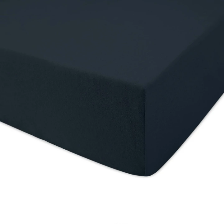 Prześcieradło granatowe jersey z gumką BASIC 160x200