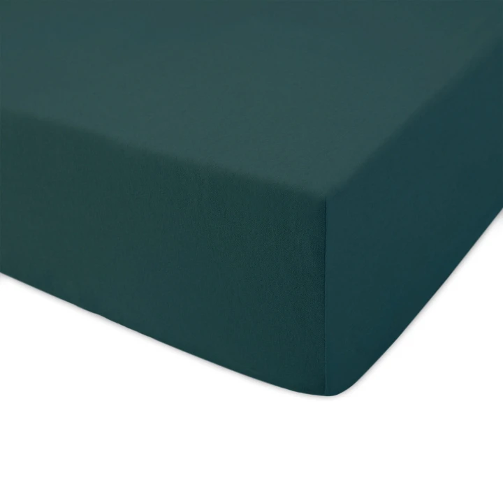Prześcieradło zieleń butelkowa jersey z gumką 160x200