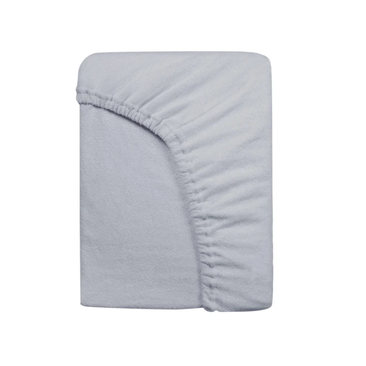 Prześcieradło frotte szare z gumką 140x200