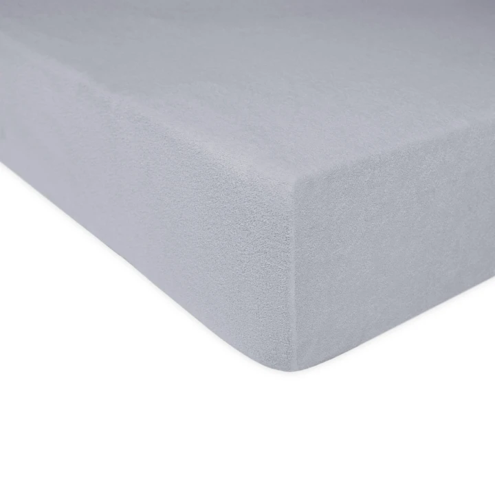 Prześcieradło frotte szare z gumką 140x200