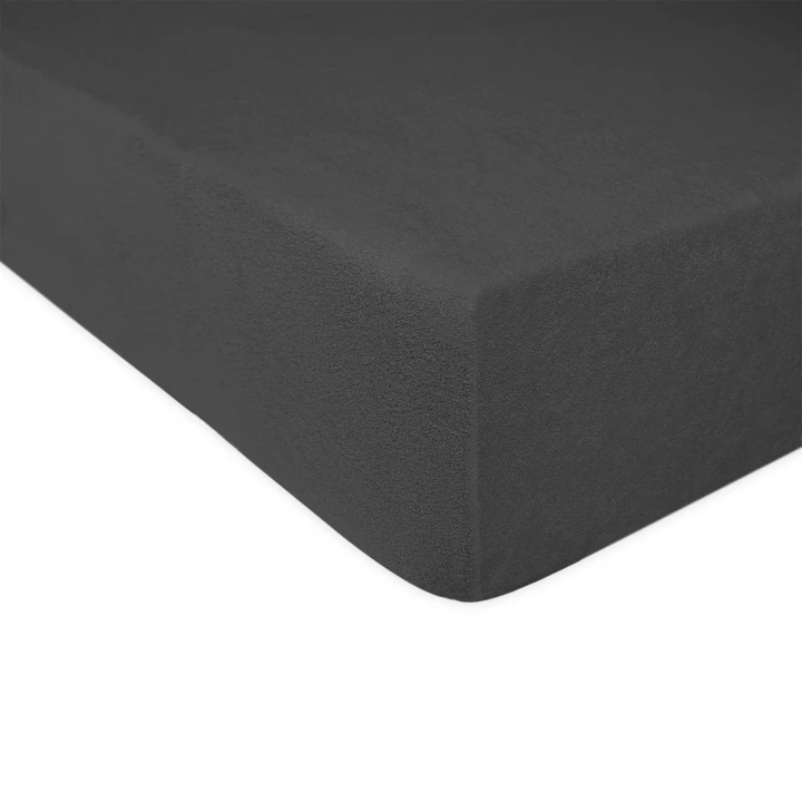 Prześcieradło frotte antracyt z gumką 160x200
