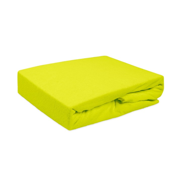 Prześcieradło frotte limonka z gumką 160x200