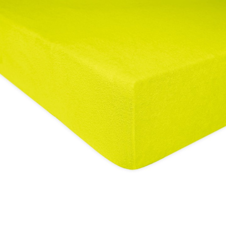 Prześcieradło frotte limonka z gumką 160x200