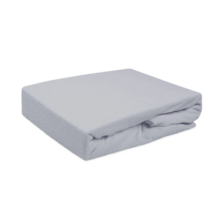 Prześcieradło frotte szare z gumką 160x200