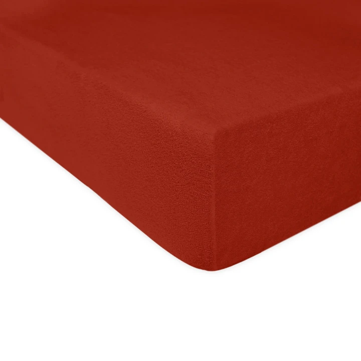 Prześcieradło frotte bordowe z gumką 160x200