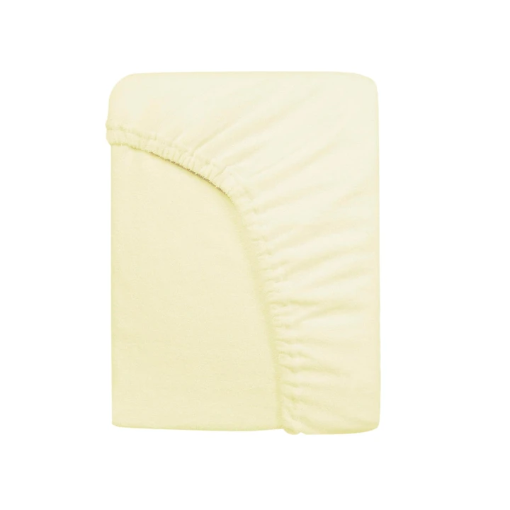 Prześcieradło frotte kremowe z gumką 160x200