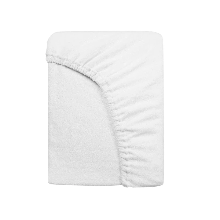 Prześcieradło frotte białe z gumką 220x200