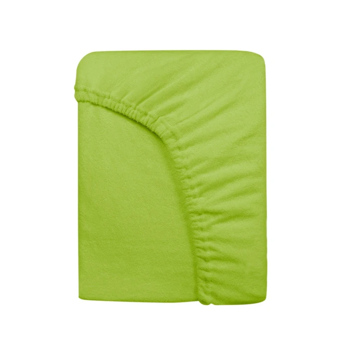 Prześcieradło frotte zielone z gumką 220x200